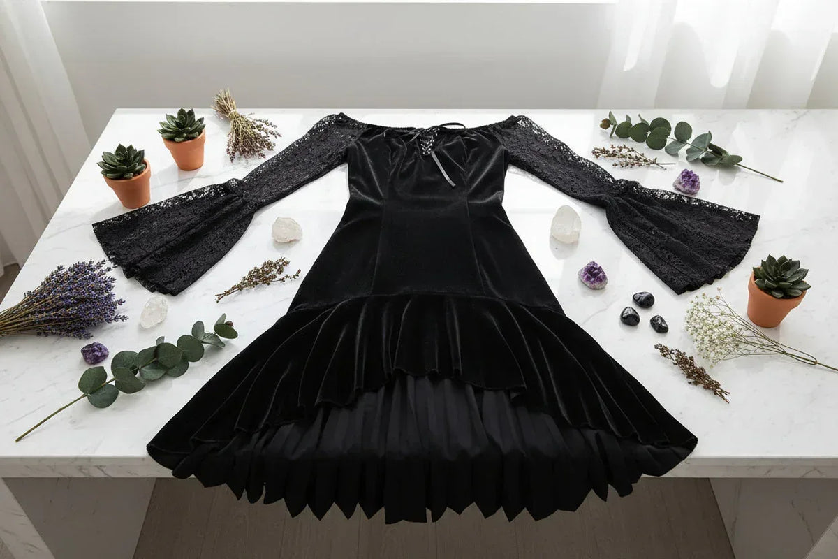 Dark Evening Dress - Sorceress Sanctuary Black / S-Black / M-Black / L