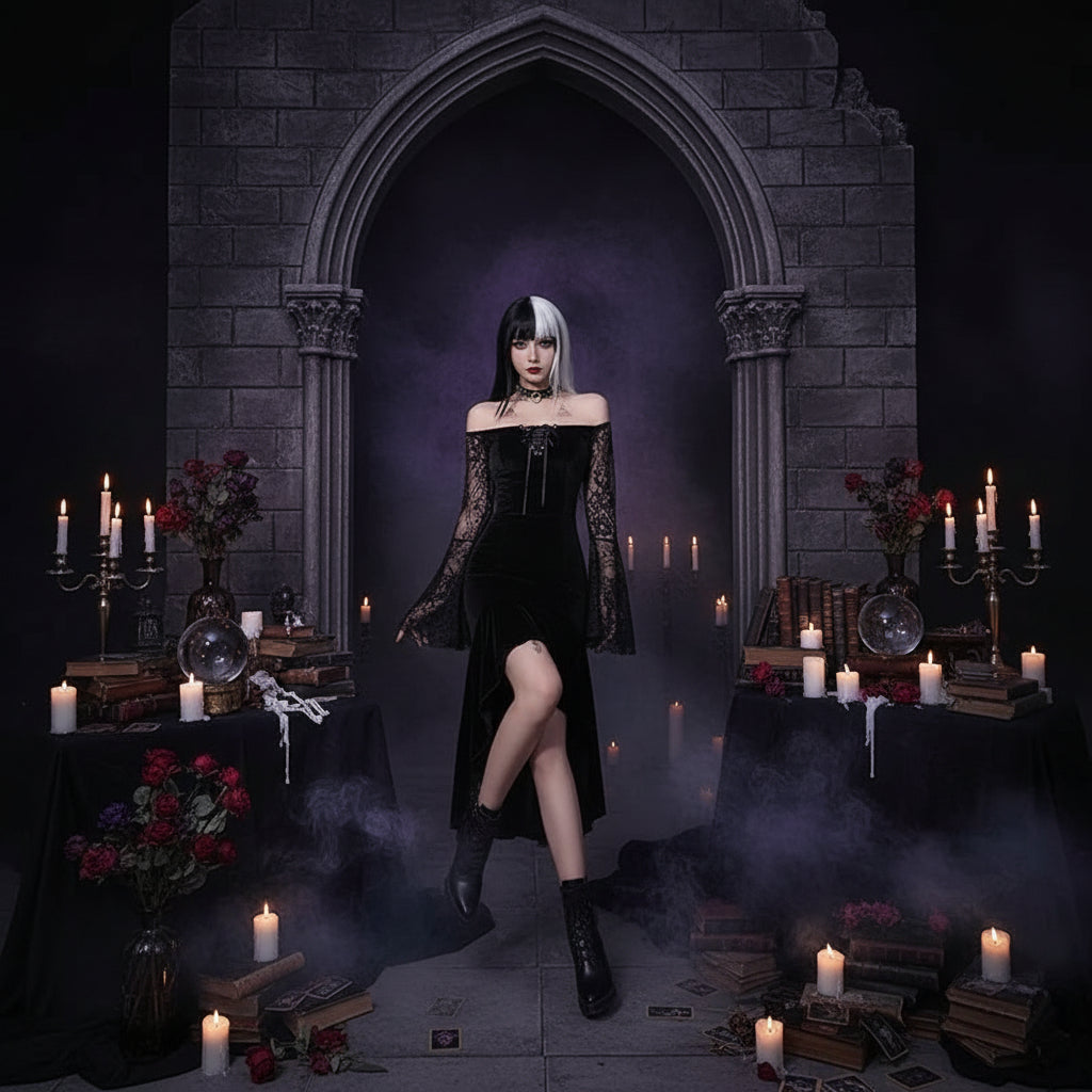 Dark Evening Dress - Sorceress Sanctuary Black / S-Black / M-Black / L