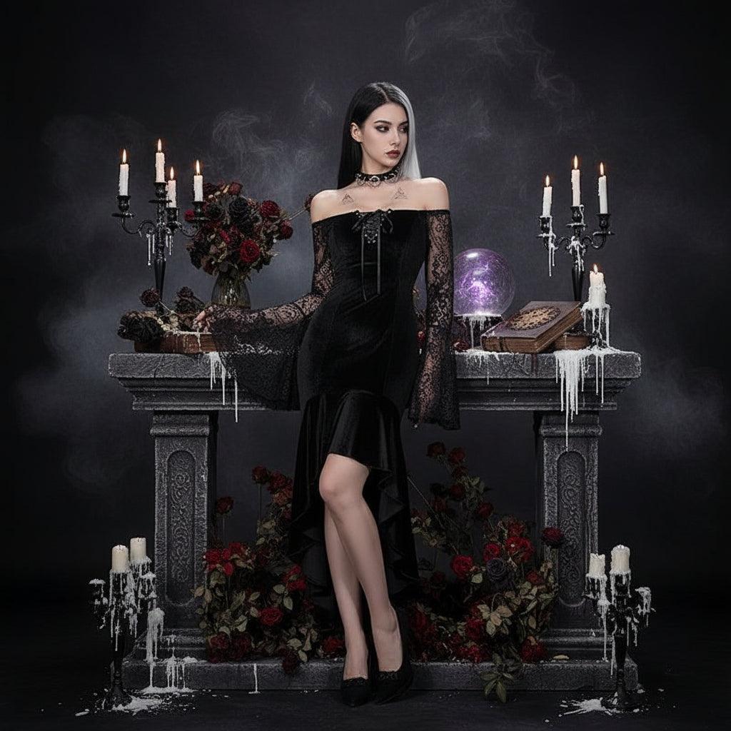 Dark Evening Dress - Sorceress Sanctuary Black / S-Black / M-Black / L