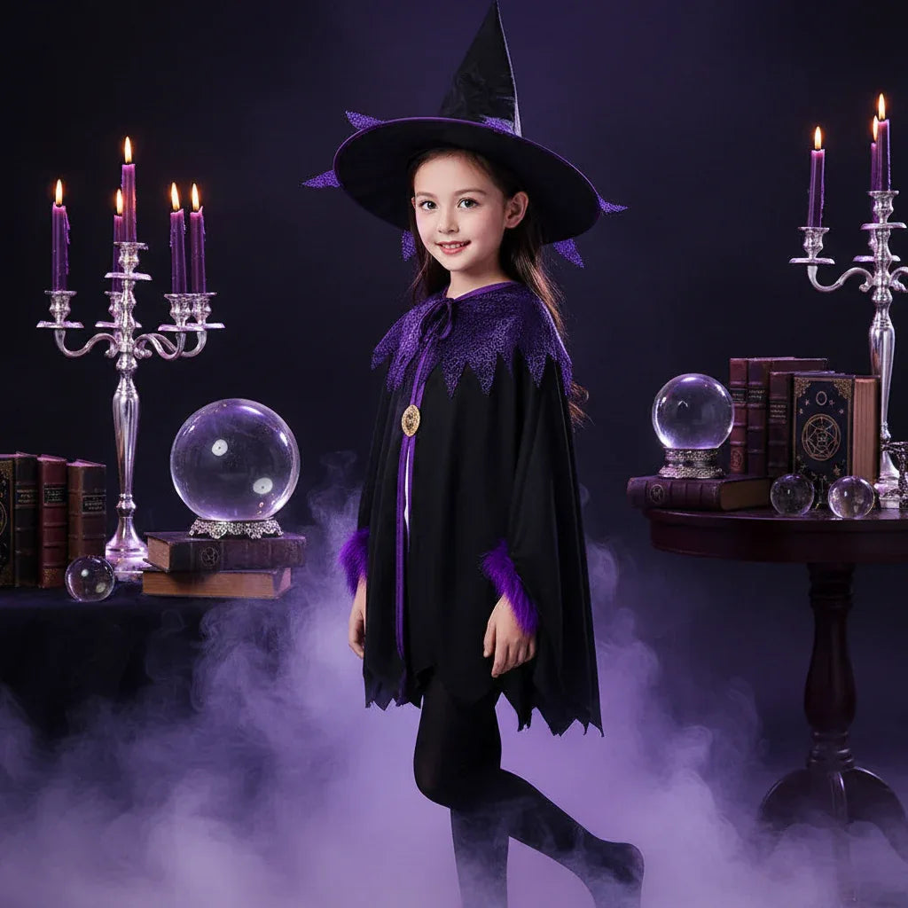 Deluxe Kid's Witch Set - Sorceress Sanctuary Black / One size