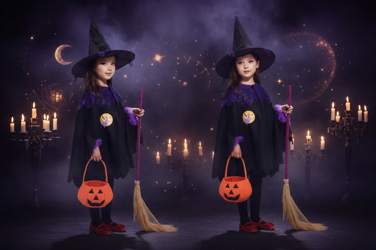 Deluxe Kid's Witch Set - Sorceress Sanctuary Black / One size