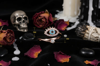 Demon Eye Ring, Copper with Diamond Accents Sorceress Sanctuary