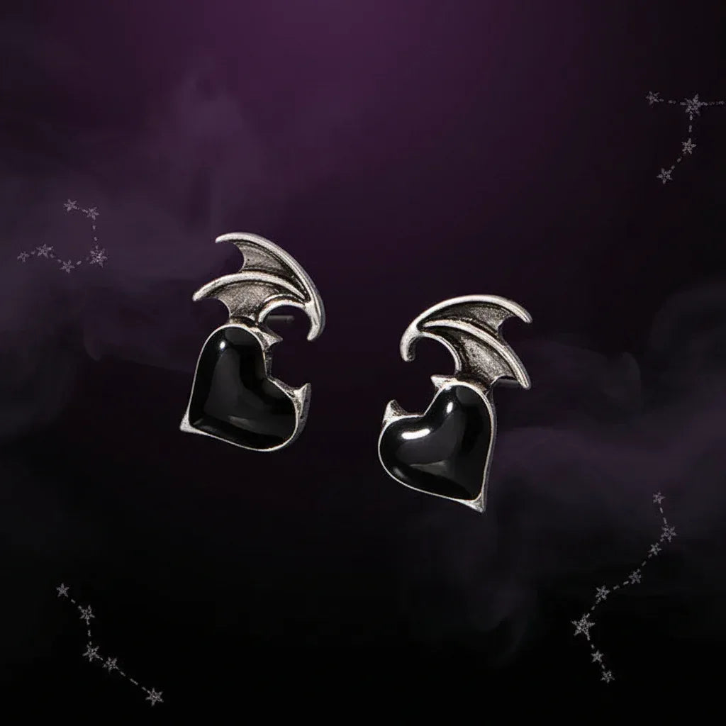 Demon Heart Earrings - Sorceress Sanctuary black-red