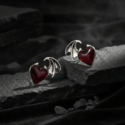 Demon Heart Earrings - Sorceress Sanctuary black-red