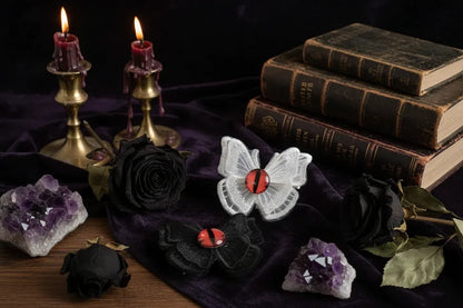 Devil Butterfly Clip - Sorceress Sanctuary White-Black