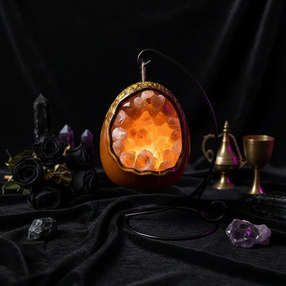 Dinosaur Egg Crystal Lamp - Sorceress Sanctuary Amethyst / Crystal hole-Brazilian citrine / Crystal hole