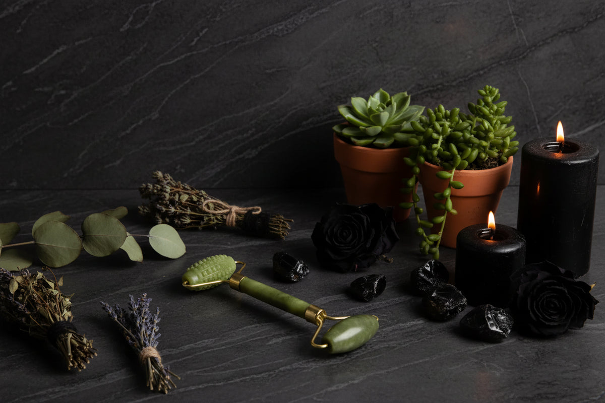 Double-headed Jade Roller - Sorceress Sanctuary Green / Green-Green / Style 1-Green / Style 2-Green / Style 3-White / White