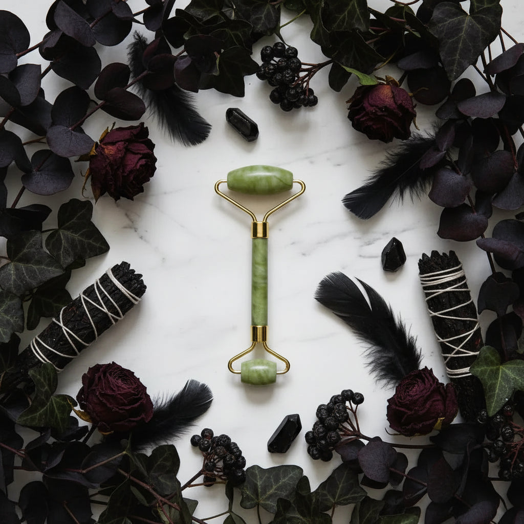 Double-headed Jade Roller - Sorceress Sanctuary Green / Green-Green / Style 1-Green / Style 2-Green / Style 3-White / White