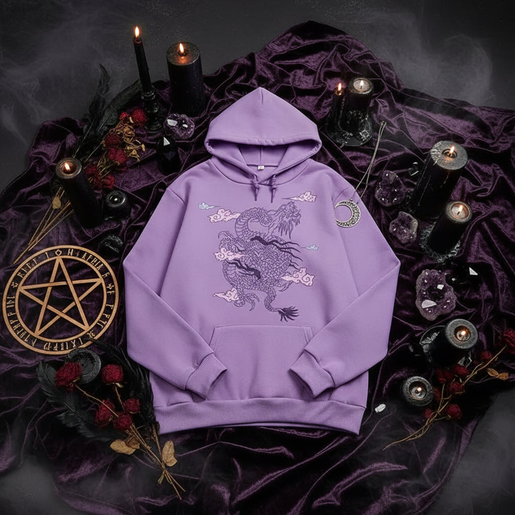 Dragon Cloud Hoodie - Sorceress Sanctuary Purple Dragon-Red / S-Purple Dragon-Red / M-Purple Dragon-Red / L-Purple Dragon-Red / XL-Purple Dragon-Red / XXL