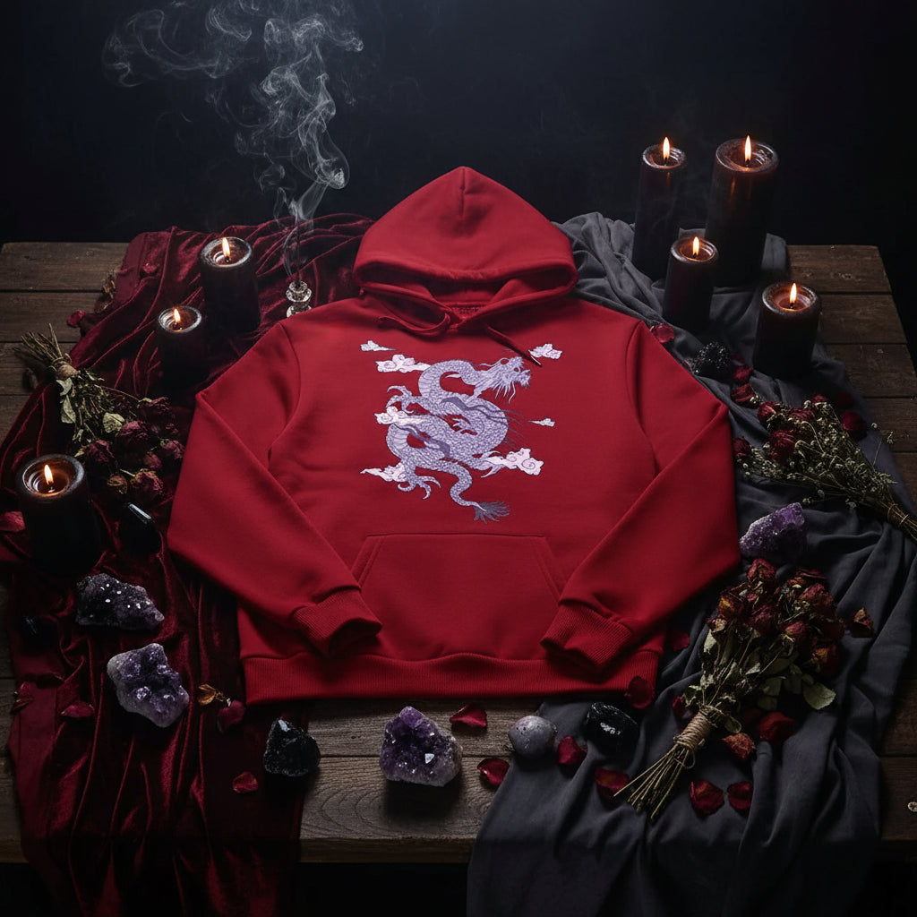 Dragon Cloud Hoodie - Sorceress Sanctuary Purple Dragon-Red / S-Purple Dragon-Red / M-Purple Dragon-Red / L-Purple Dragon-Red / XL-Purple Dragon-Red / XXL
