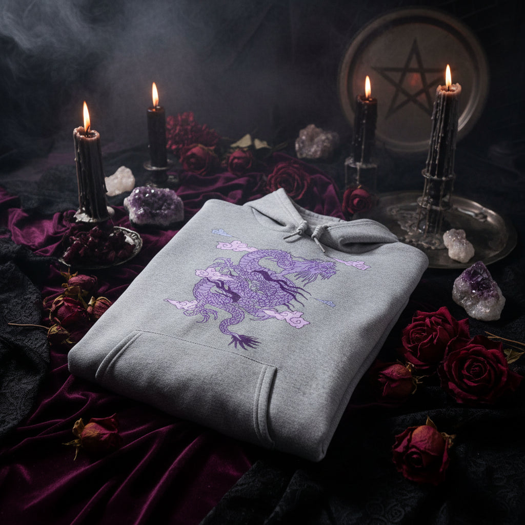 Dragon Cloud Hoodie - Sorceress Sanctuary Purple Dragon-Red / S-Purple Dragon-Red / M-Purple Dragon-Red / L-Purple Dragon-Red / XL-Purple Dragon-Red / XXL
