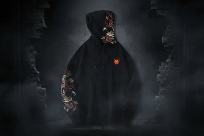 Dragon Embroidered Hoodie - Sorceress Sanctuary Black / M-Black / L-Black / XL-Black / XXL-Black / 3XL
