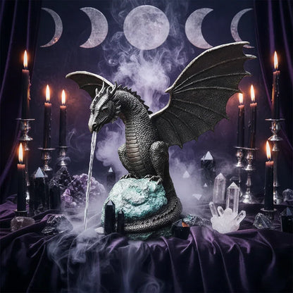Dragon Fountain Sculpture - Sorceress Sanctuary Water Sprayer-4-piece set