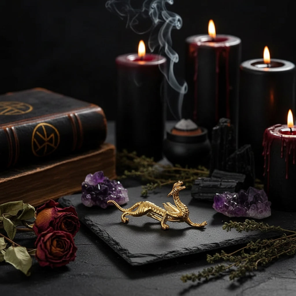 Dragon Shaped Incense Burner Holder - Tabletop Decor Sorceress Sanctuary