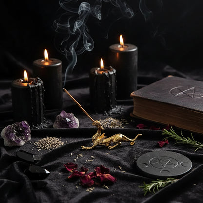 Dragon Shaped Incense Burner Holder - Tabletop Decor Sorceress Sanctuary