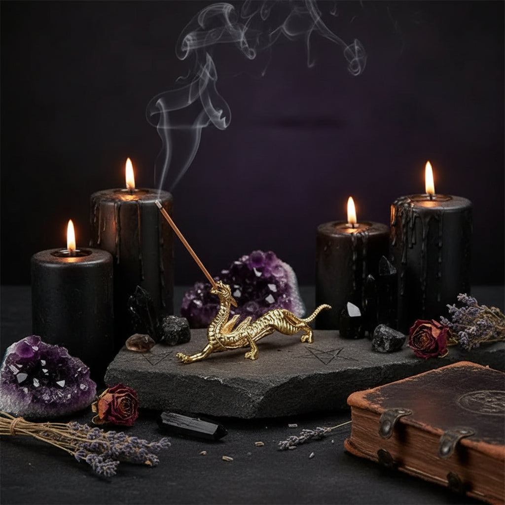 Dragon Shaped Incense Burner Holder - Tabletop Decor Sorceress Sanctuary
