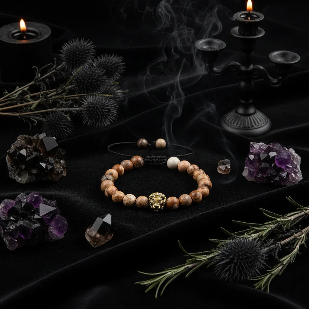 Dragon & Lion Bracelet - Sorceress Sanctuary Black dragon pattern silver-Black frosted gold-Chartreuse gold-White pine silver-Volcanic stone gold