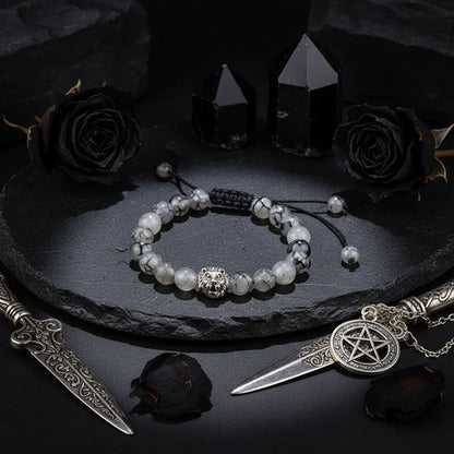 Dragon & Lion Bracelet - Sorceress Sanctuary Black dragon pattern silver-Black frosted gold-Chartreuse gold-White pine silver-Volcanic stone gold