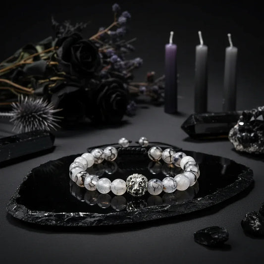 Dragon & Lion Bracelet - Sorceress Sanctuary Black dragon pattern silver-Black frosted gold-Chartreuse gold-White pine silver-Volcanic stone gold