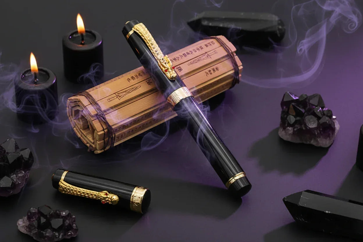 Dragon Luxury Pen - Sorceress Sanctuary Silver-Black-Bronze-Gold