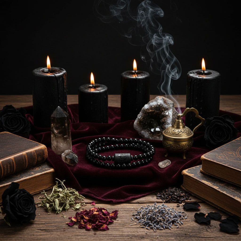 Classic Obsidian Dragon and Phoenix Bracelet with Zodiac Sorceress Sanctuary