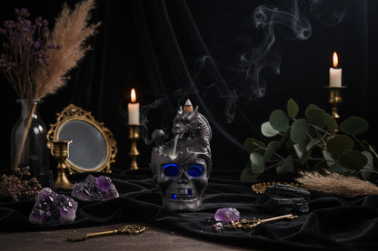 Dragon Skull Burner - Sorceress Sanctuary Skull Head Dragon / LED Light-Skull Head / LED Light