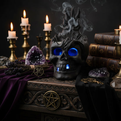 Dragon Skull Burner - Sorceress Sanctuary Skull Head Dragon / LED Light-Skull Head / LED Light