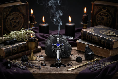 Dragon Sword Necklace - Sorceress Sanctuary Green-Red-Blue