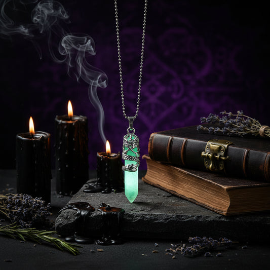 Dragon Totem Necklace - Sorceress Sanctuary Green Tomb-Golden sand-Pink crystal-Malachite-Blue Turquoise