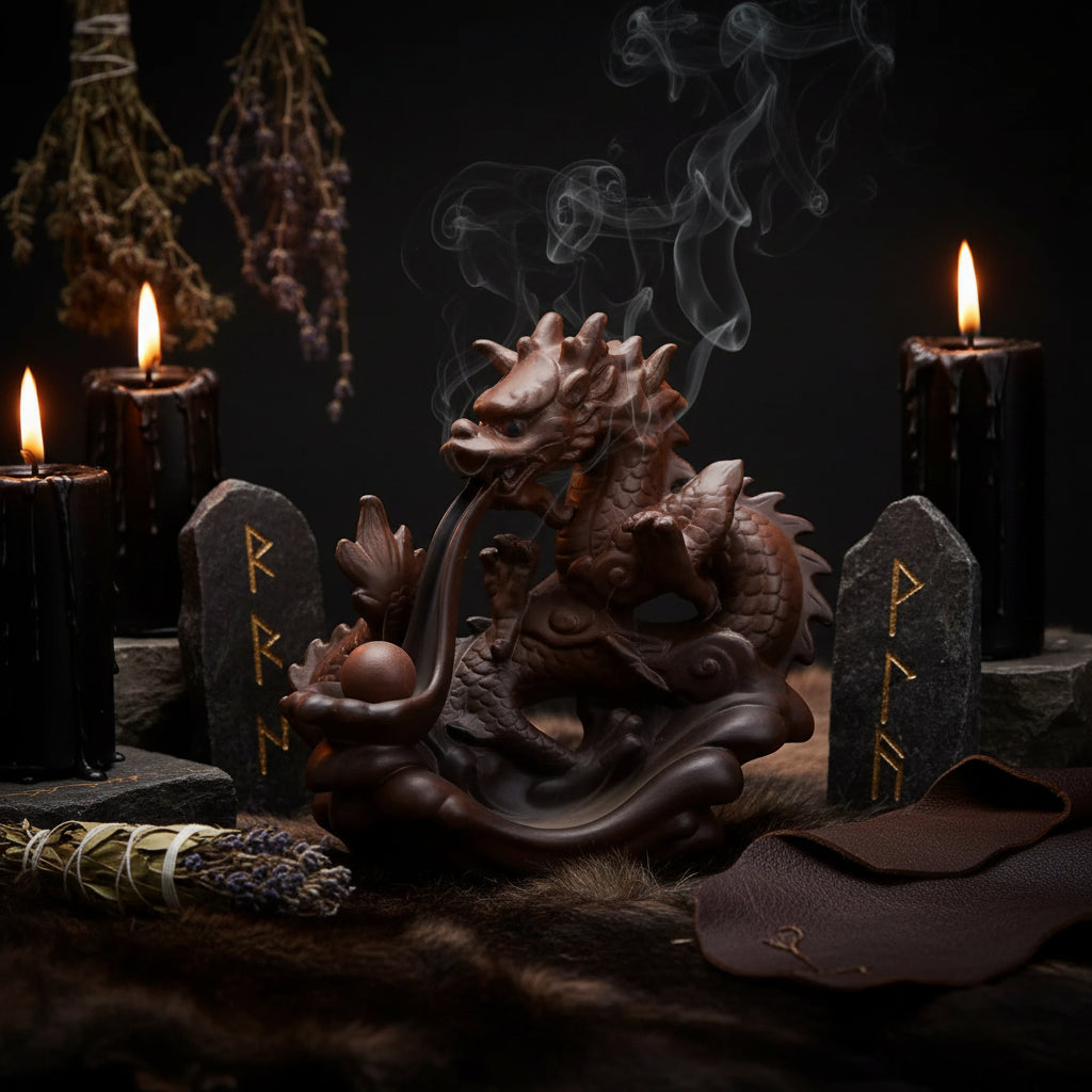 Creative Backflow Incense Burner - Dragon Design Sorceress Sanctuary