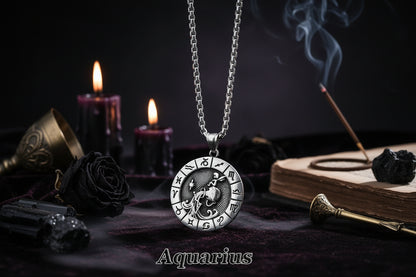 Dual Zodiac Necklace - Sorceress Sanctuary Leo-Taurus-Gemini-Aquarius-Sagittarius