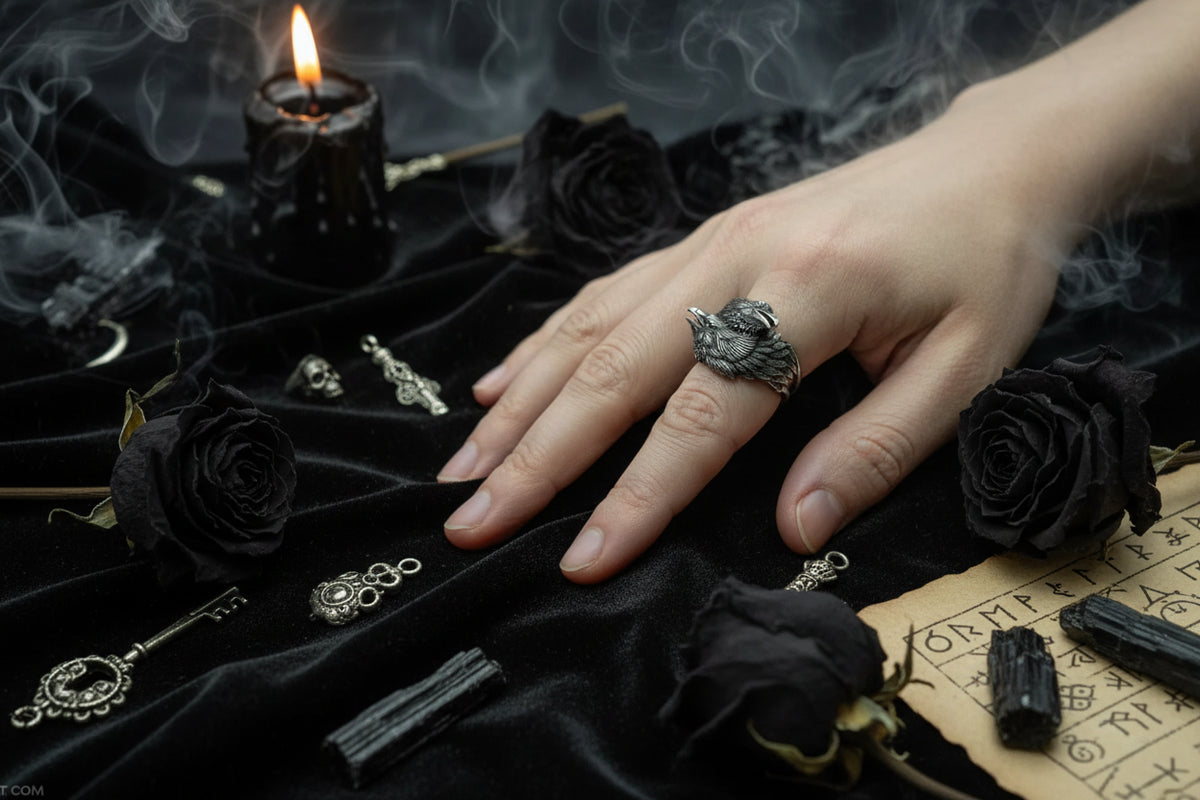 Crow Ring - Sorceress Sanctuary Silver / 6-Silver / 7-Silver / 8-Silver / 9-Silver / 10