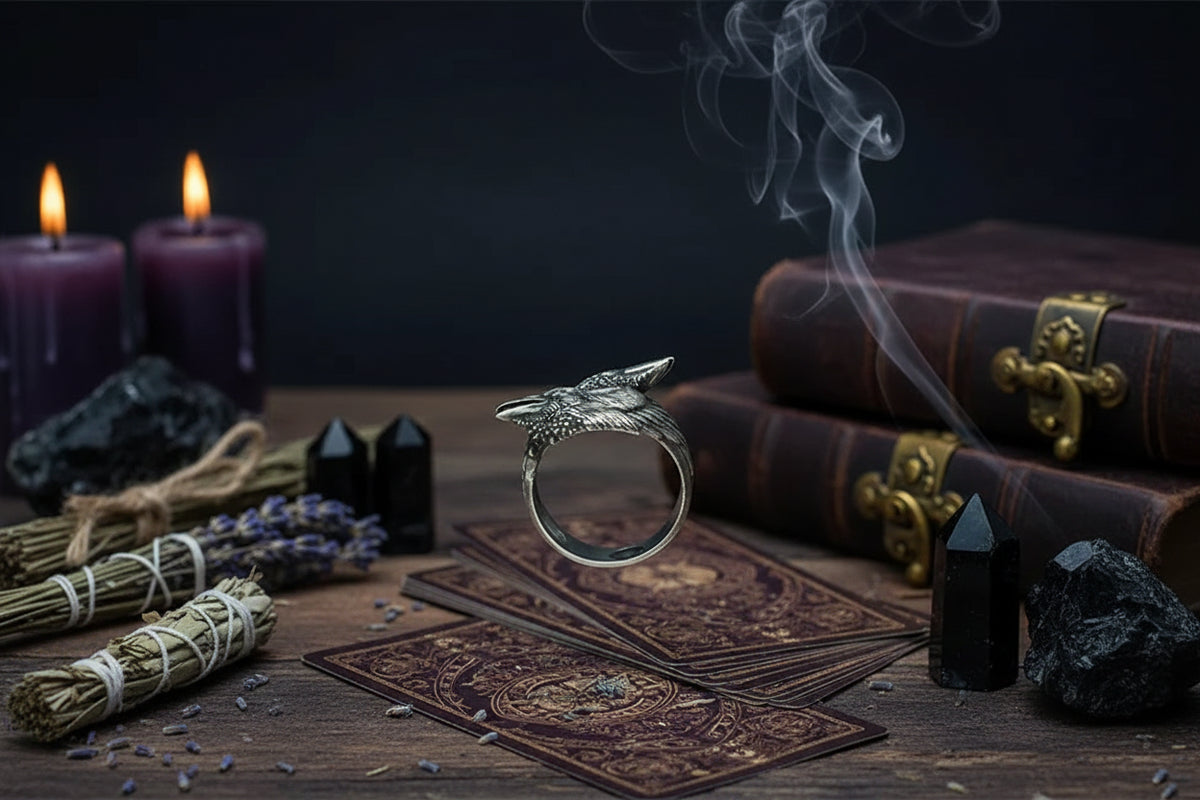 Crow Ring - Sorceress Sanctuary Silver / 6-Silver / 7-Silver / 8-Silver / 9-Silver / 10