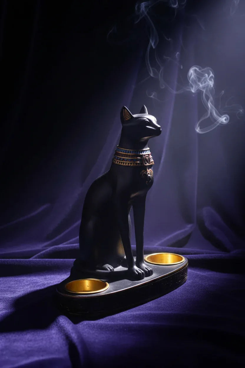 Egyptian Cat Holder - Sorceress Sanctuary Black