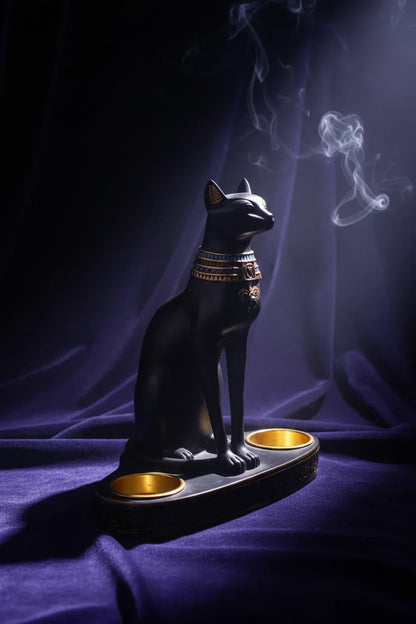 Egyptian Cat Holder - Sorceress Sanctuary Black