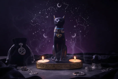 Egyptian Cat Holder - Sorceress Sanctuary Black