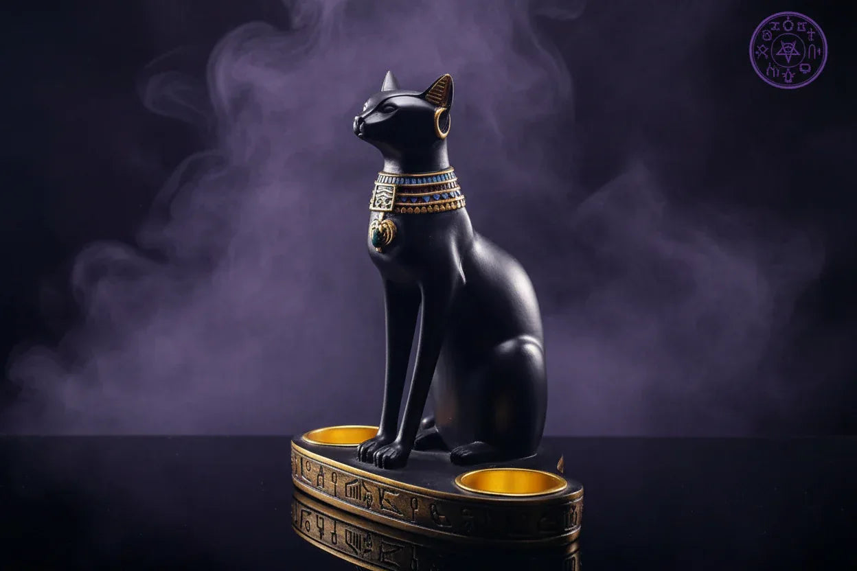 Egyptian Cat Holder - Sorceress Sanctuary Black