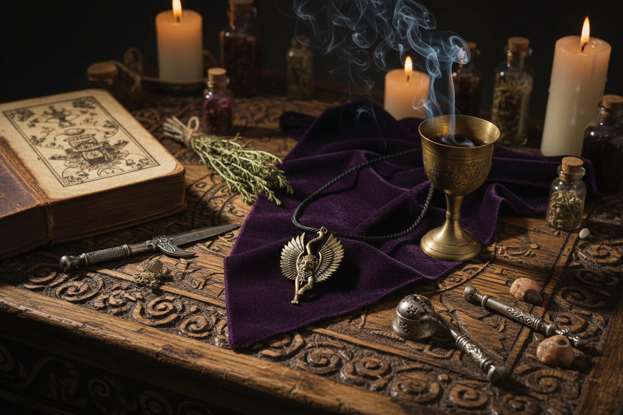 Egyptian Cat Necklace - Sorceress Sanctuary Gold-Silver