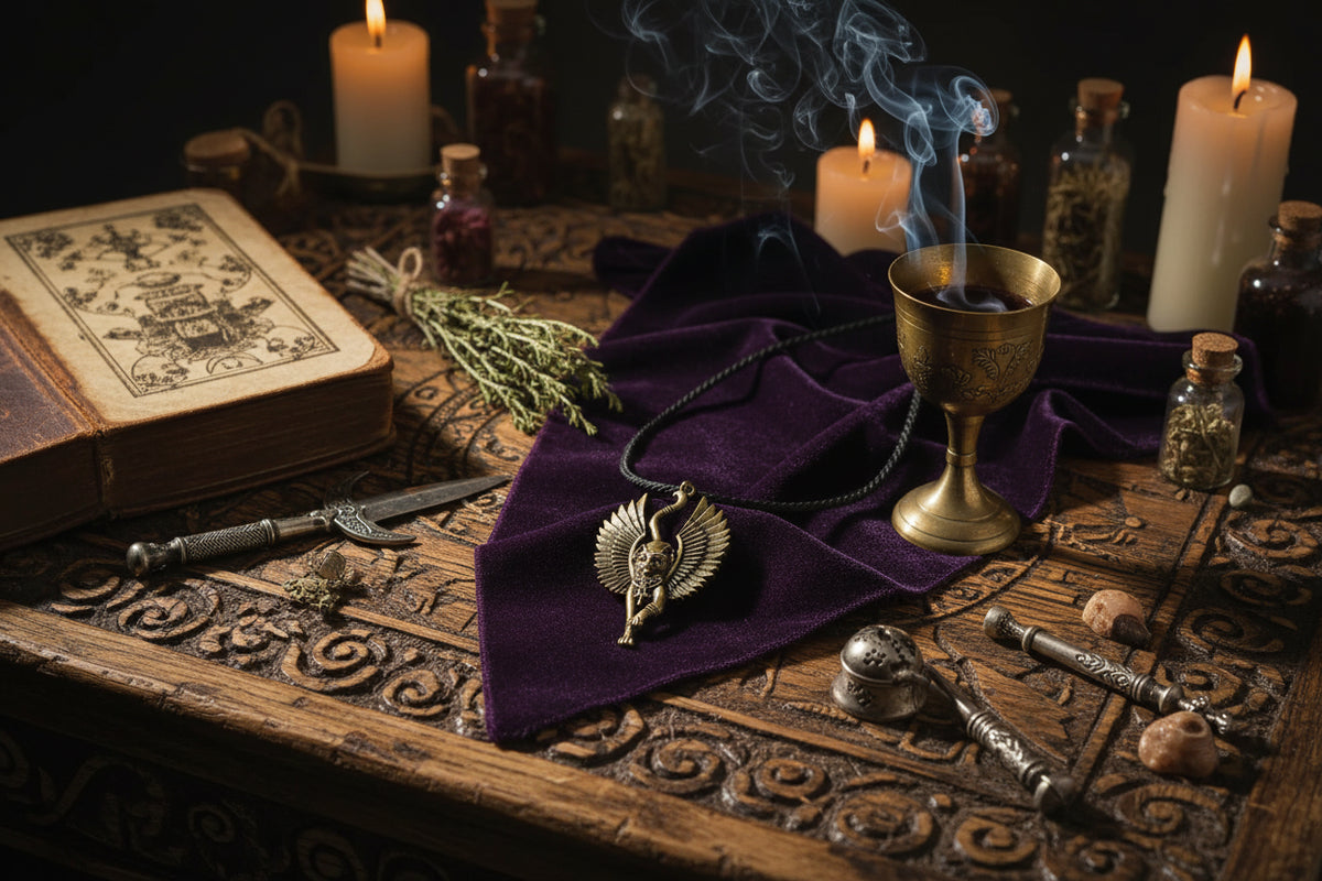 Egyptian Cat Necklace - Sorceress Sanctuary Gold-Silver