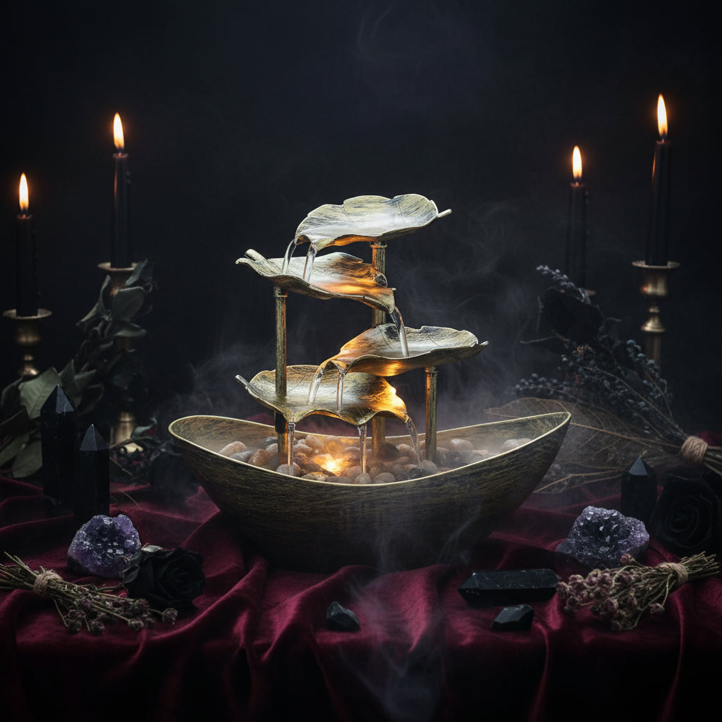 Elegant Lotus Fountain - Sorceress Sanctuary New Iron Bronze-Silver-Bronze-Gold-New Iron Gold