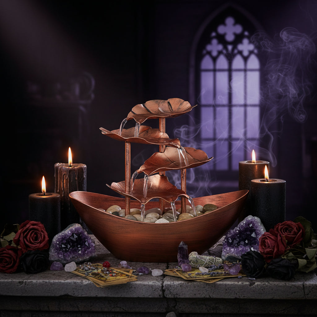 Elegant Lotus Fountain - Sorceress Sanctuary New Iron Bronze-Silver-Bronze-Gold-New Iron Gold