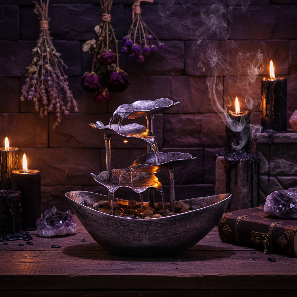 Elegant Lotus Fountain - Sorceress Sanctuary New Iron Bronze-Silver-Bronze-Gold-New Iron Gold