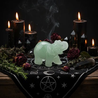 Elephant Crystal - Sorceress Sanctuary green aventurine / 1.5inch-Tiger Eye / 1.5inch-opal / 1.5inch-pink crystal / 1.5inch-Watermelon Crystal / 1.5inch