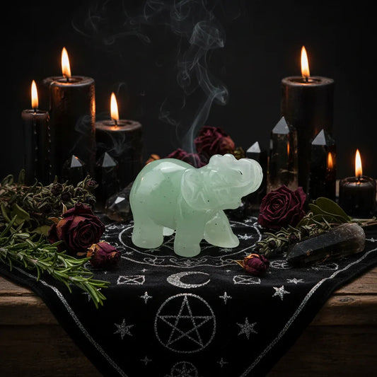 Elephant Crystal - Sorceress Sanctuary green aventurine / 1.5inch-Tiger Eye / 1.5inch-opal / 1.5inch-pink crystal / 1.5inch-Watermelon Crystal / 1.5inch