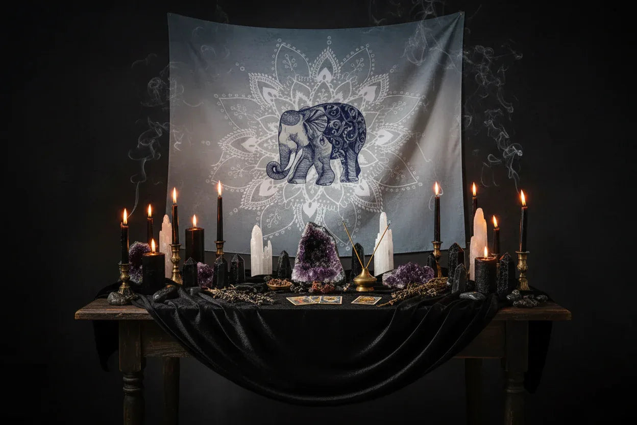 Elephant Mandala Tapestry - Sorceress Sanctuary 150x100cm-150x130cm