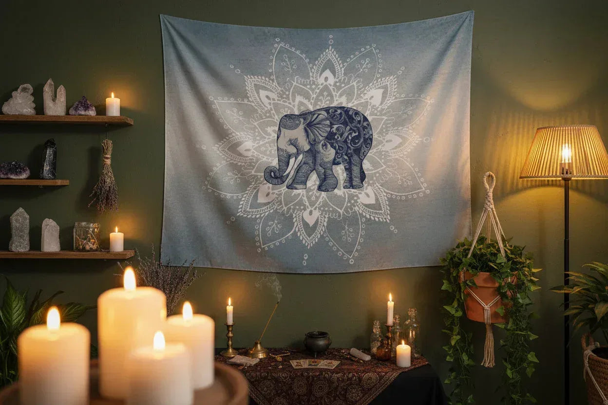 Elephant Mandala Tapestry - Sorceress Sanctuary 150x100cm-150x130cm