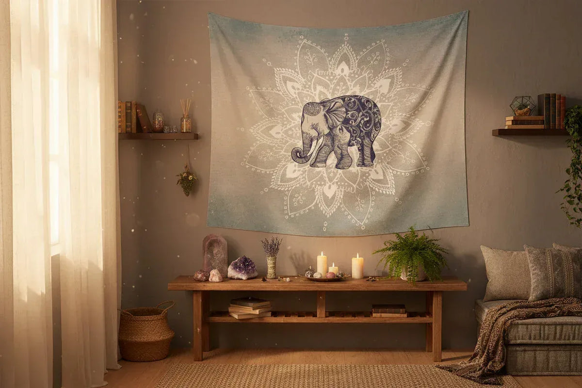 Elephant Mandala Tapestry - Sorceress Sanctuary 150x100cm-150x130cm