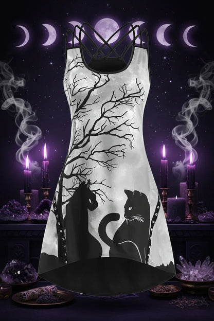 Enchanted Cat Dress - Sorceress Sanctuary Green / XL-Purple / 2XL-White / XL-White / S-White / 2XL