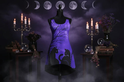 Enchanted Cat Dress - Sorceress Sanctuary Green / XL-Purple / 2XL-White / XL-White / S-White / 2XL