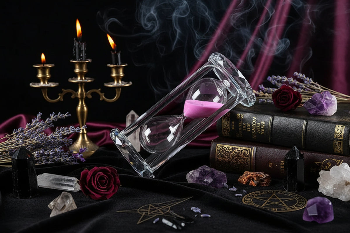 Enchanted Crystal Hourglass - Sorceress Sanctuary Lovely powder (15 minutes)-Lovely powder (30 minutes)-Lovely powder (60 minutes)-Dream Blue (15 minutes)-Dream Blue (30 minutes)